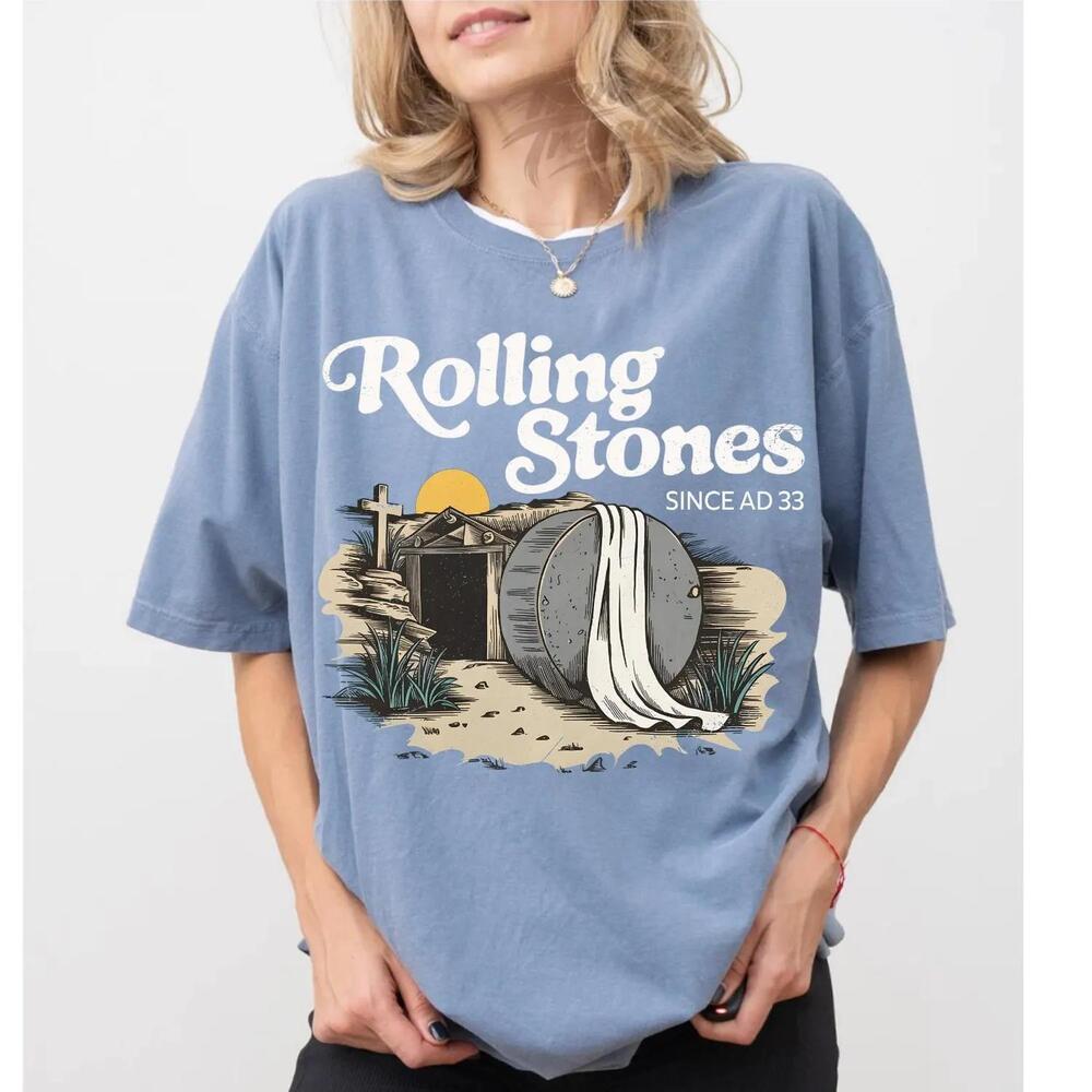 S Rolling Stones T-Shirt, Easter Shirts, Jesus Apparel, Christian Shirt